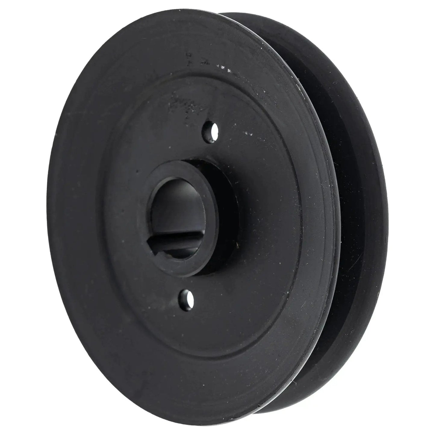 Spindle Sheave 5.00 OD And 1.00 ID OEM Replacement Part 00191800 Ariens OEM side view, metal pulley for lawn mower drive belt system