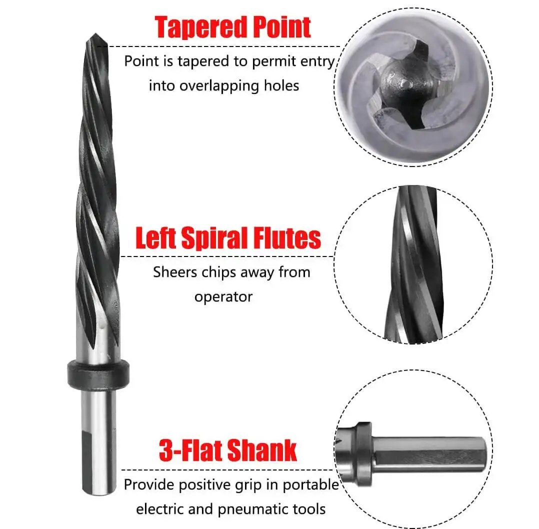 5/8 Inch Spiral Flute Reamer With 1/2 Inch Shank M2 HSS Bridge Reamer showing tapered point and spiral flute details