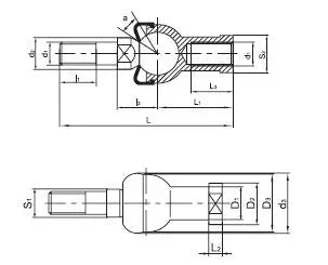 SQZ14-1 Straight Shape Ball Joint Rod End Bearing