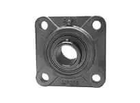 Single 4-bolt flange unit with set-screw lock, 1-3/8 in (34.93 mm) bore, stainless steel housing, front view