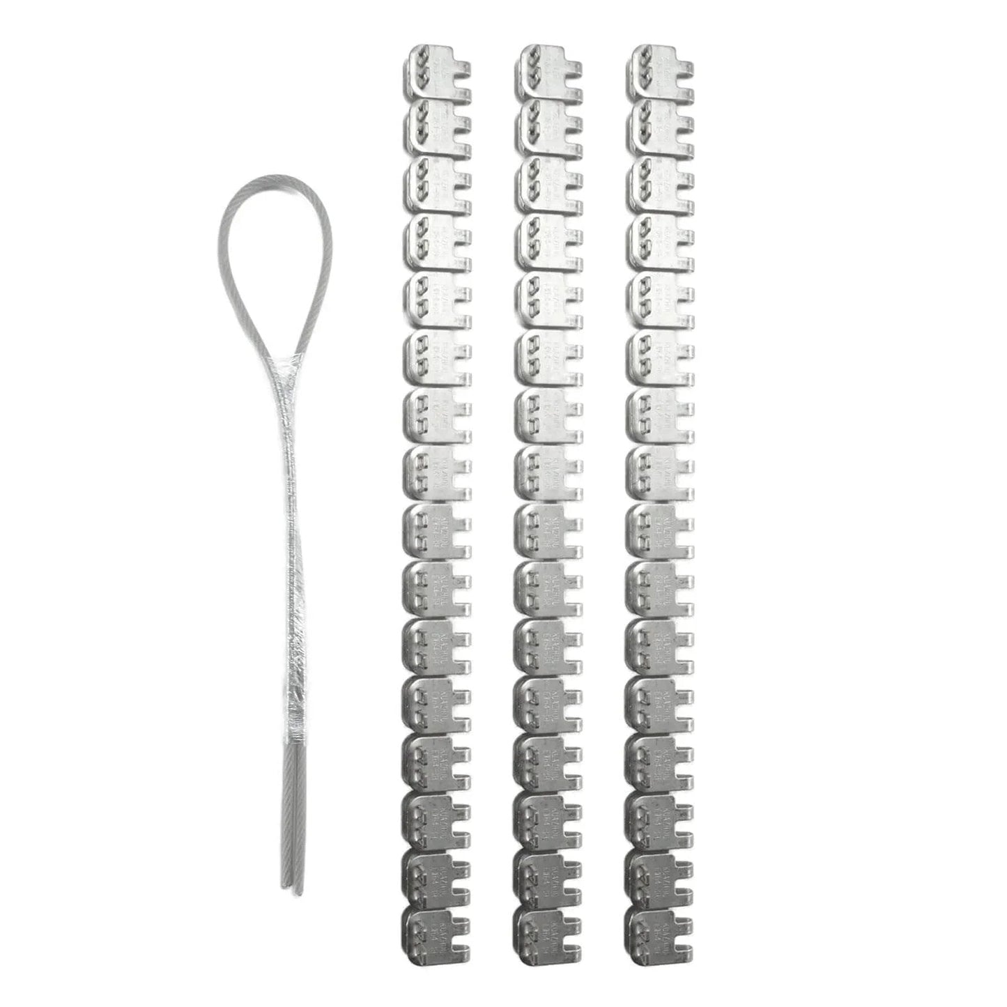 48 Inch Stainless Steel Conveyor Belt Fasteners Clips With 27 Point 5 Inch Hinge Pin For Industrial Conveyor Belt Staple Lacing Suitable For Belt Thickness 5 To 6 Mm Split Into Three Equal Sections Durable Corrosion Resistant