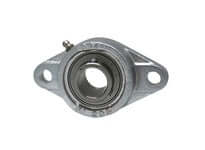1-7/8 in Stainless Steel Set-Screw Flange Insert, Nickel Plated Single-Row, Pack of 2 Sealed Ball Bearing for Linear Slide Units, Shaft Support and Mounted Applications