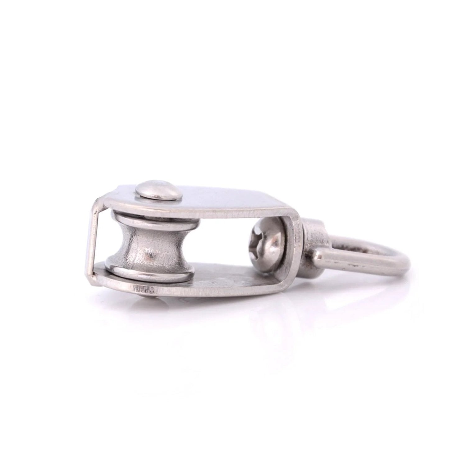 Stainless Steel M15 Wheel Swivel Pulley Block Heavy Duty Steel Single Wheel Swivel Lifting Rope Pulley for Wire Rope, side view