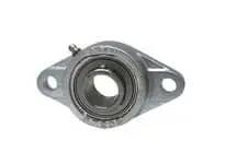 Single 1/2 Inch Stainless Steel Set Screw Ball Bearing Insert with 2-Bolt Nickel-Plated Housing, Mounted Pillow Block Bearing Unit