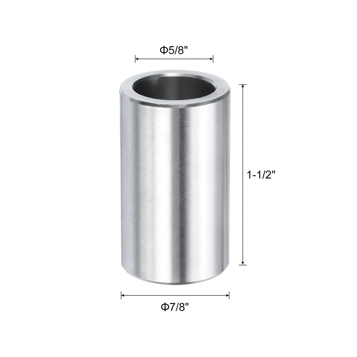 Stainless Steel Spacer 5/8 Bore 7/8 OD 1-1/2 Length, 304 Stainless Round Metal Standoff Bushing Plain Finish For 5/8 Screws Bolts And Rods