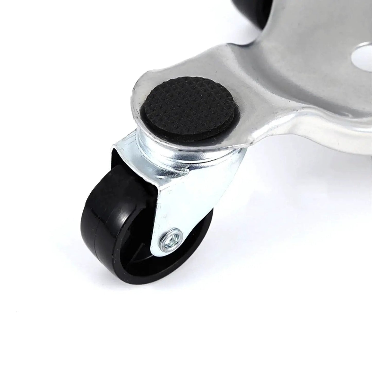 Close-up of 6 inch steel swivel caster wheel part of 8 Piece Triangle Furniture Dollies Set With 6 Inch Steel Swivel Caster Wheels For Moving Heavy Furniture