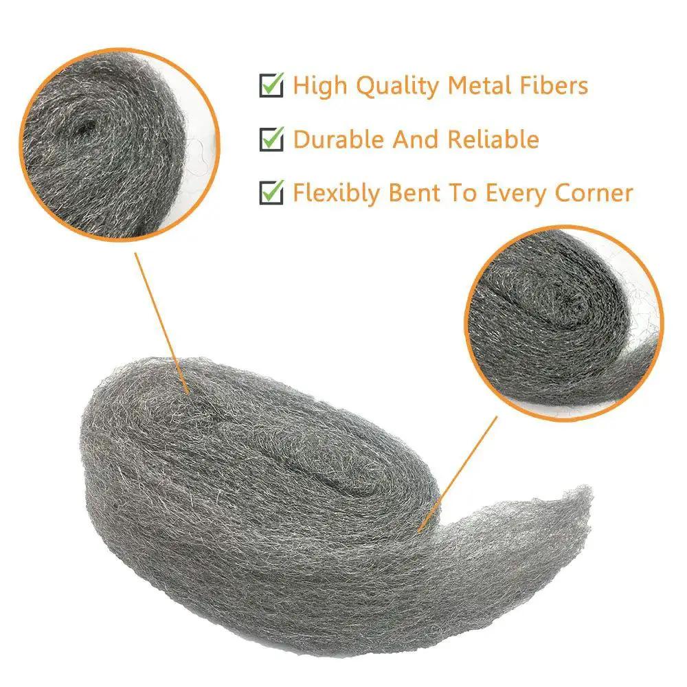 Steel Wool Fill Fabric DIY Kit Coarse Wire Wool Hardware Cloth Gap Blocker That Keeps Mice Out Of Holes Siding Pipes And Vents