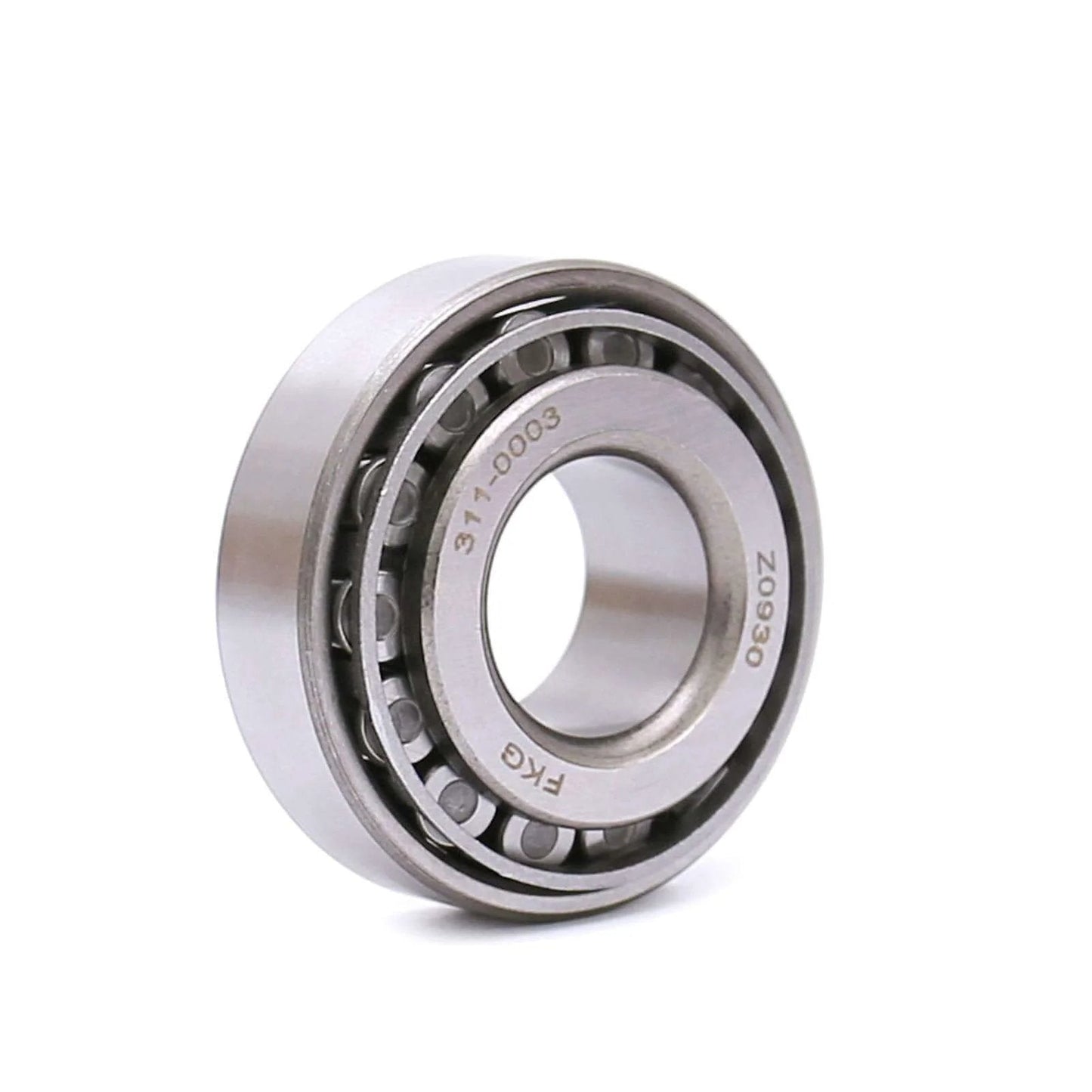 Tapered Roller Bearing LM11949 LM11910, Set of 4, showing a single metal roller bearing component, front view