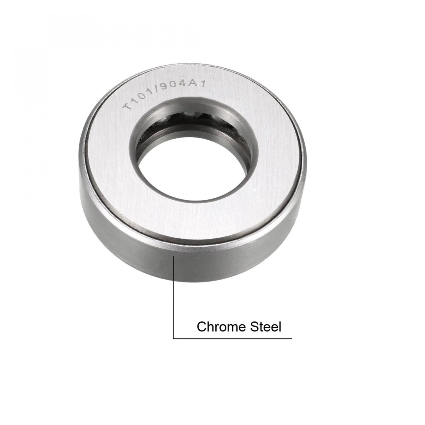 Image of T101/904A1 Thrust Tapered Roller Bearings 1.01" Bore 2" O.D. 0.625" Width in chrome steel, front view.