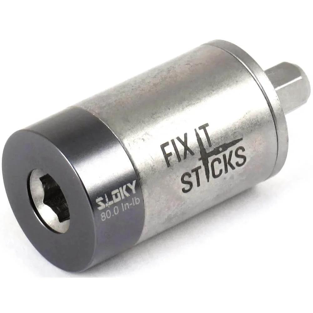 Large Torque Limiter for 1/4" drivers, durable metal body, "80 in-lb" marking, fits standard drivers, easy-to-use torque control tool.