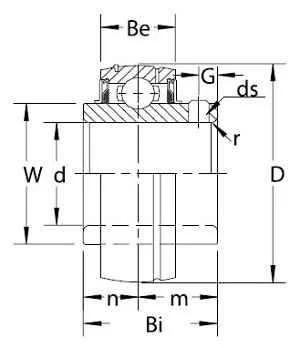 UC211-32 Black Oxide Plated Insert 2" Bore Mounted Bearing