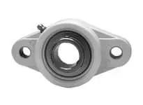 Front view of UCNFL209-28B 1-3/4 in I.D. Set Screw 2-Bolt Flange Ball Bearing, Black Polymer Housing, Sealed contact with slinger.