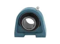 Front view of Single UCSHE210 50mm Tapped-Base Pillow Block Ball Bearing with cast iron SHE10 housing and contact seal.