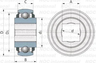 W209PPB8 Triple Lip Seals Square Bore 1 14 inch Bore Bearing