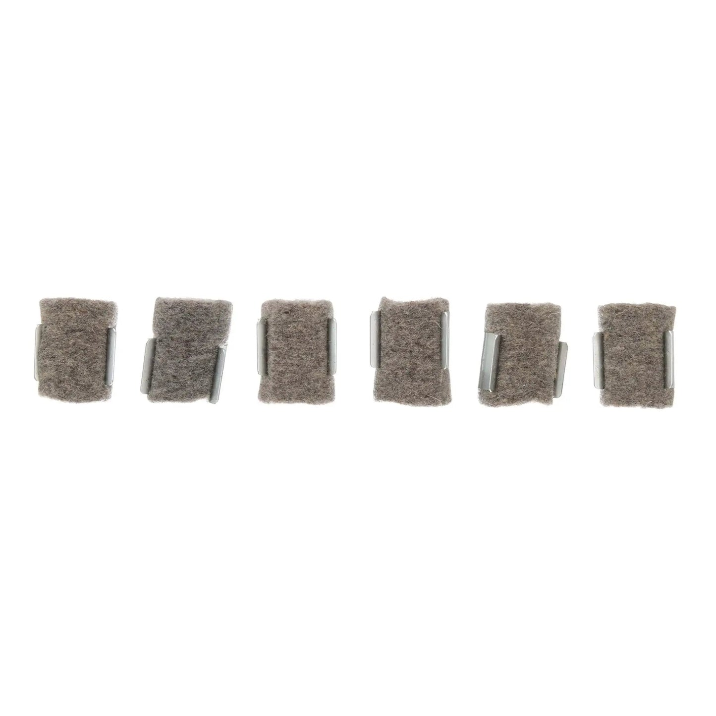 Pack of six Lube-Matic Pre-Treated Lube Pads for welding wire feeding, black finish, aligned for display on a white background.