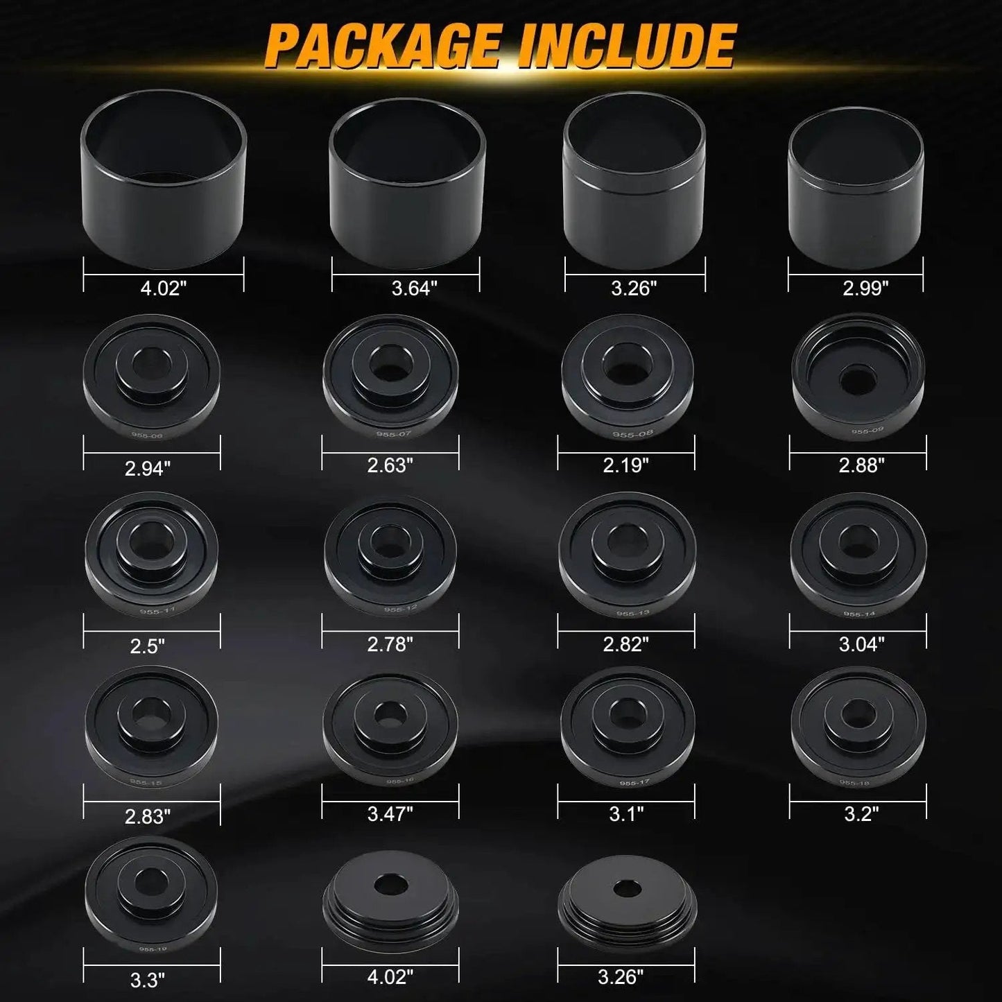 Wheel Bearing Removal Tool Kit 23 Piece Set For Front Wheel Drive Vehicles Universal Hub Bushing Press Sleeves Puller