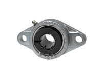 20mm Accu-Loc Nickel-Plated Cast Iron 2-Bolt Flange Bearing Single Unit, Sealed Ball Bearing, Concentric Collar Locking, Relubricatable Insert Steel, Contact Seal with Slinger, General Purpose