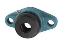 Front view of Single 30mm Set-Screw Insert Bearing with 2-Bolt Iron Flange Housing UCFL206C Style showing iron flange and lock.