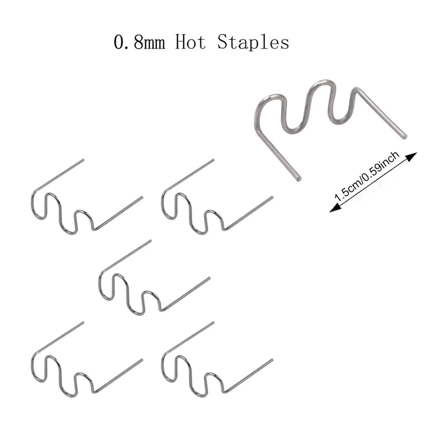 0.8mm hot staples from 1000 Pcs Plastic Welding Staples Set For Hot Stapler Repair 0.6mm And 0.8mm Wave Staples