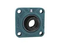 Front view of 1-1/2 in Narrow Eccentric Collar 4-Bolt Flange Bearing Unit, Eccentric Locking, Cast Iron F208 Housing, Sealed Ball Bearing