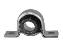 Single KHPP204 Narrow 20mm Eccentric-Collar Pillow Block Bearing with Pressed-Steel Housing and M10 Bolt Mount, front view