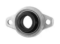 Front view of 12 mm Extra Narrow Eccentric Locking Ball Insert Single 2-Bolt Flange Bearing Unit FL001 ZDC Alloy Housing.
