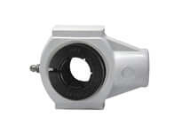 1-1/8 in Accu-Loc white hanger bearing with thermoplastic housing and locking collar, single unit shaft support for conveyor and industrial applications, sealed ball bearing compatible, OEM fit