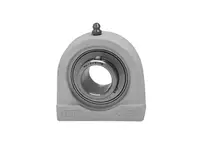 Front view of tapped plastic tap-base pillow block bearing, single unit, 1 in (25.4 mm) stainless steel set-screw insert, RF double-lip contact seal.