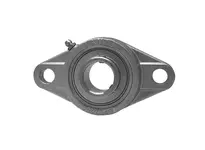 Front view of 1-1/2 in Set Screw 2-Bolt Flange Single-Row Ball Bearing RF Nickel Finish Stainless Steel, MUCFL208-24NPRF.
