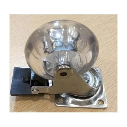 1.5" Heavy Duty Clear - Caster Wheel - Brakes