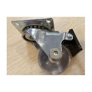 1.5" Heavy Duty Clear - Caster Wheel - Brakes
