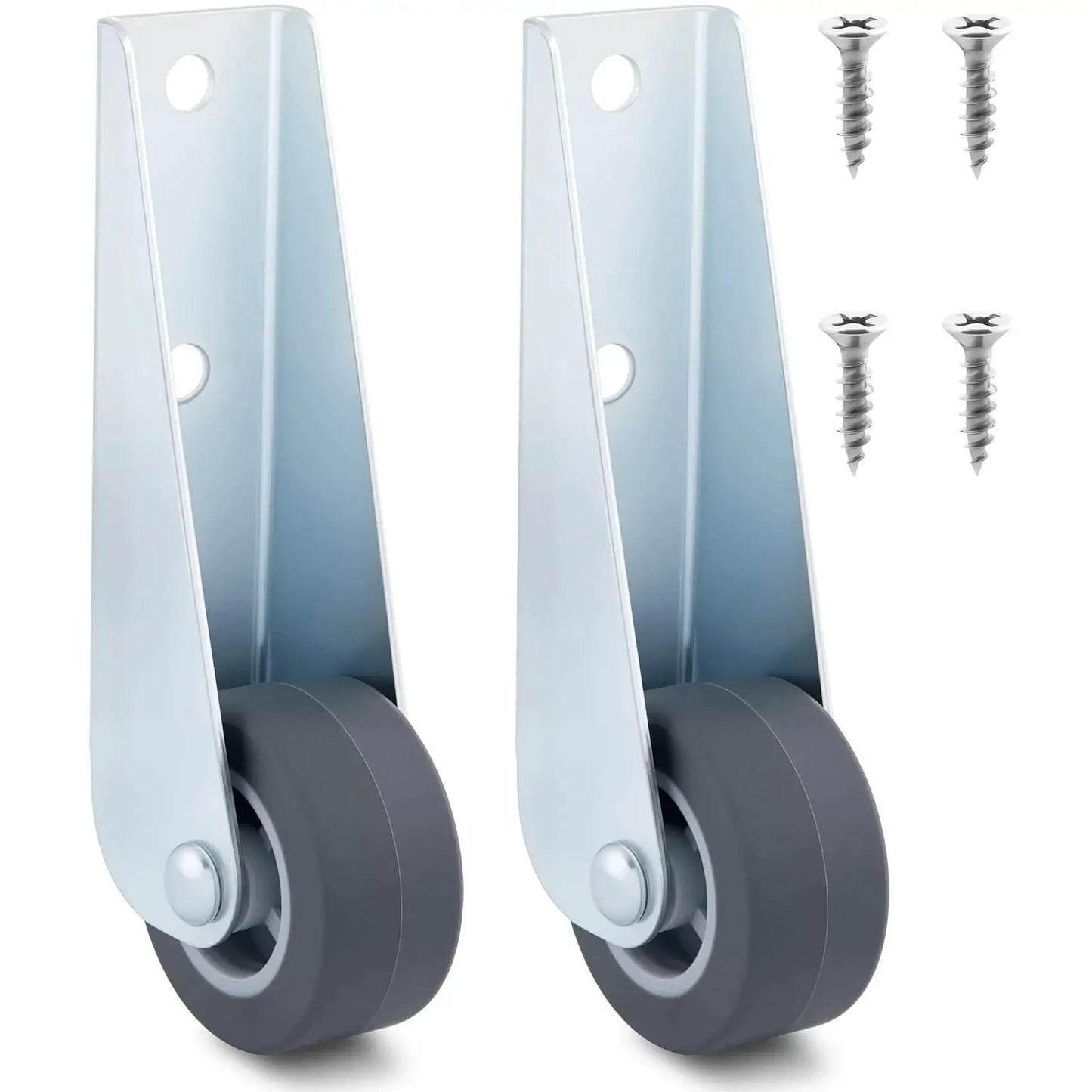 Two Pack Gate Caster Wheels Replacement 1.6 Inch Rubber Rolling Swivel Casters Non Slip Pulley Directional Wheel with screws