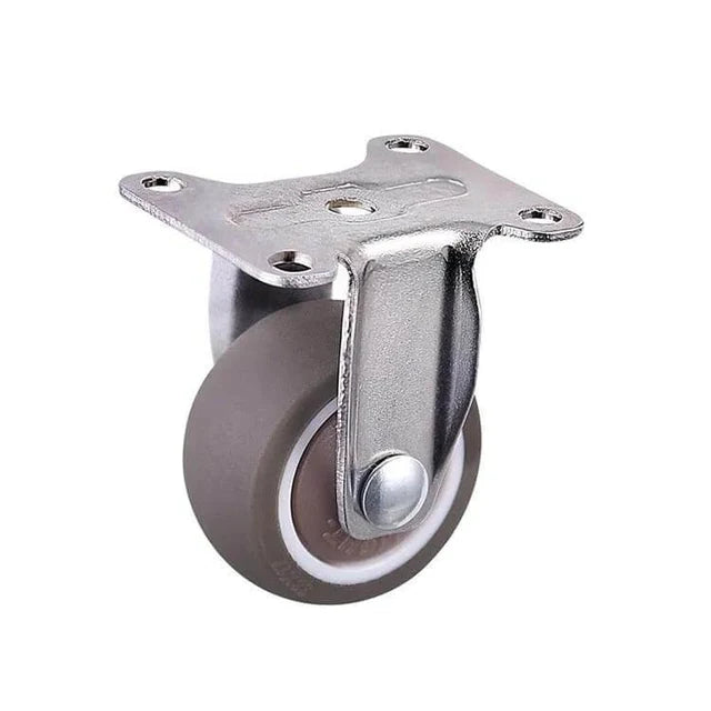 1"inch Caster Wheel 62 Lbs Load TPE Elastic Rubber Fixed - Top Plate Mount