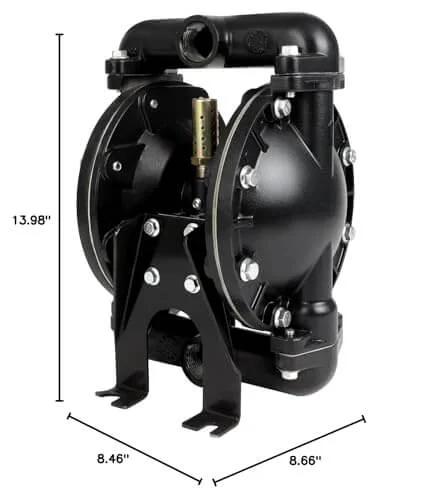 GCCSJ Air Operated Double Diaphragm Pump 1 inch Inlet/Outlet Pneumatic Chemical QBY4-25L 31 GPM polypropylene stainless steel view