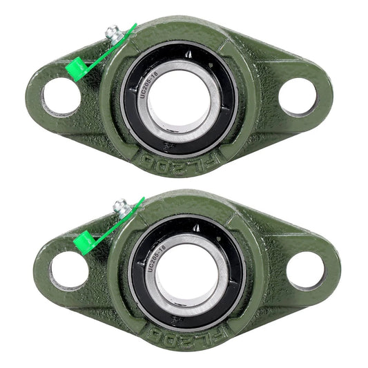 1 Inch Bore Pillow Block Bearing UCFL205-16 Self Aligning Flange Mount With 2 Bolt Flange Cast Iron Housing And Set Screw Locking Heavy Duty Industrial Grade Bearing For Conveyors Machinery Automation Equipment And More
