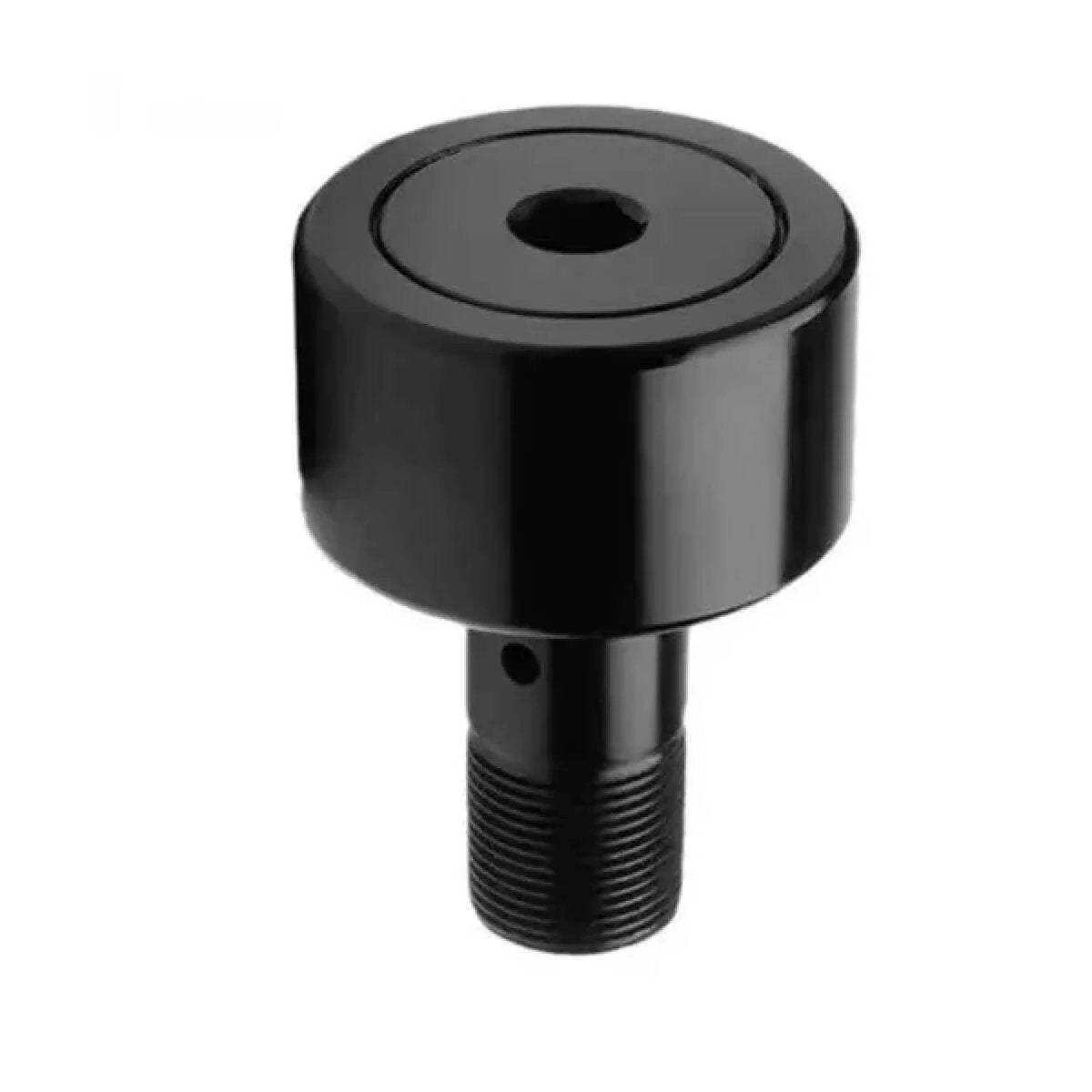 AJANTA INDUSTRIAL CF-1-SB, 1 inch Sealed Cam Follower Bearing with Stud, CR-1-XB front view showing the durable black design