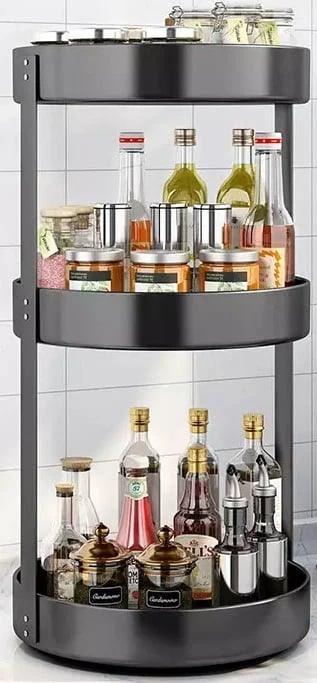 10" Triple Layer Stainless Steel Lazy Susan Turntable Organizer