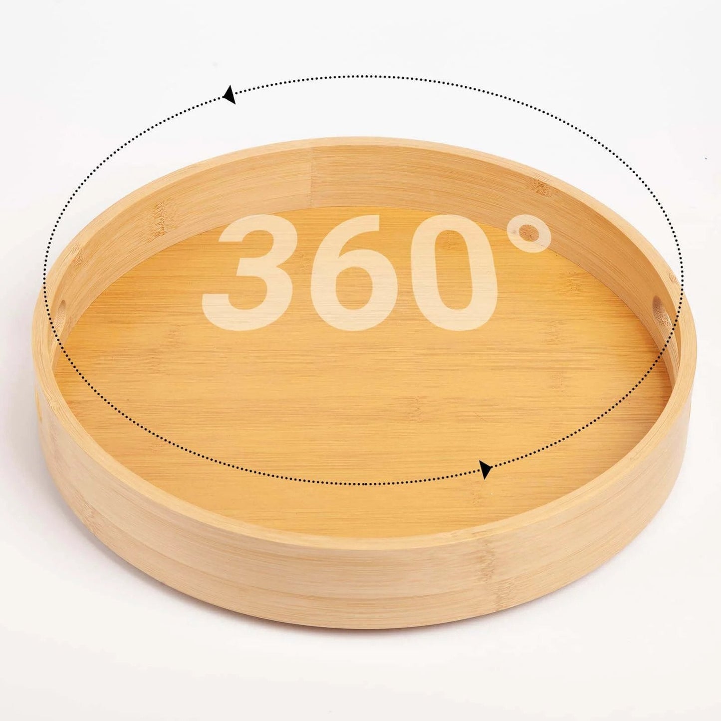 10 inch bamboo lazy susan pantry organizer with rotating tray, round bamboo turntable for kitchen countertops and spice storage