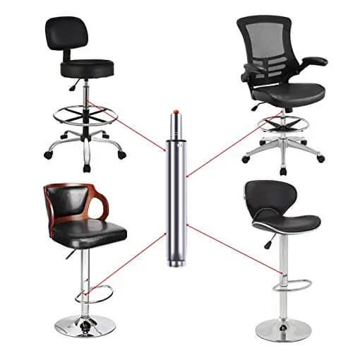 Ten Inch Long Stroke Gas Lift Cylinder For Bar Stools And Drafting Chairs Replacement Built To Last, diagram with various chairs