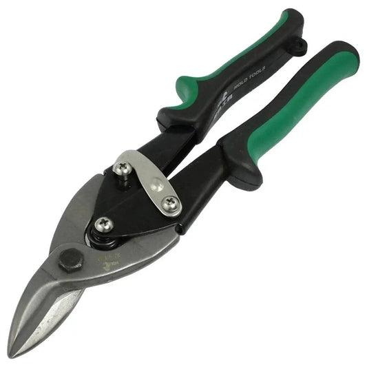 10 Inch Left Cut Aviation Snips For Sheet Metal Shears Tin Snips And Scissors With Drop Forged Steel Construction Green And Black Handles