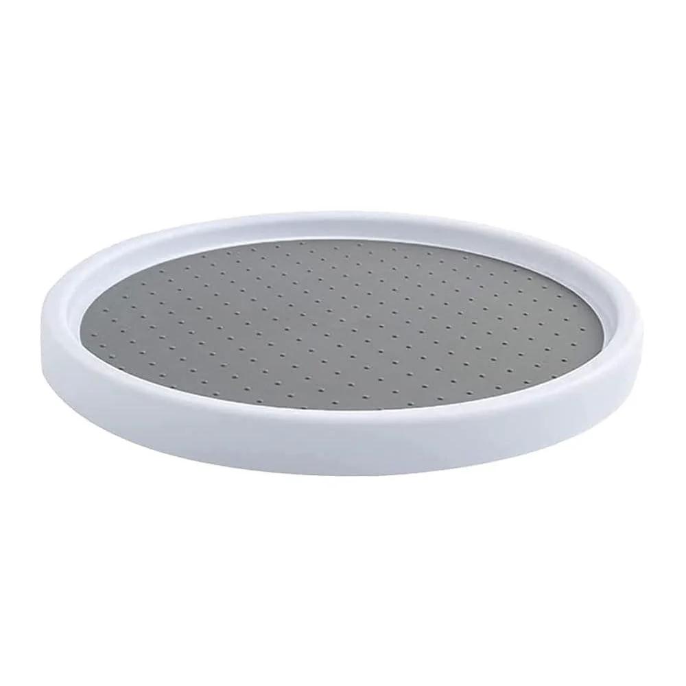 10 Inch Lazy Susan Turntable For Kitchen Cabinets And Refrigerators Pantry Organizer And Spice Rack Can Storage Decorative Fruit Tray For Corner Cabinets Pantry Bathroom Cosmetic Organizer Farmhouse White And Gray