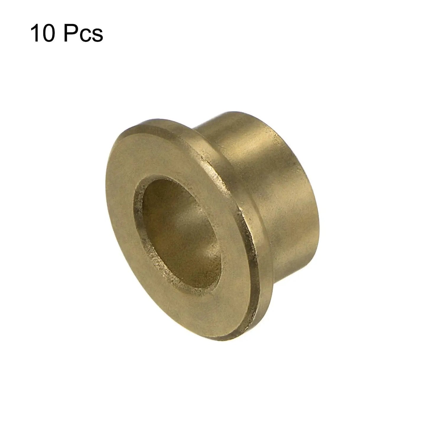 Ten Pieces Flange Sleeve Bearings 8mm Bore Self Lubricating Sintered Bronze Bushing shown from side angle