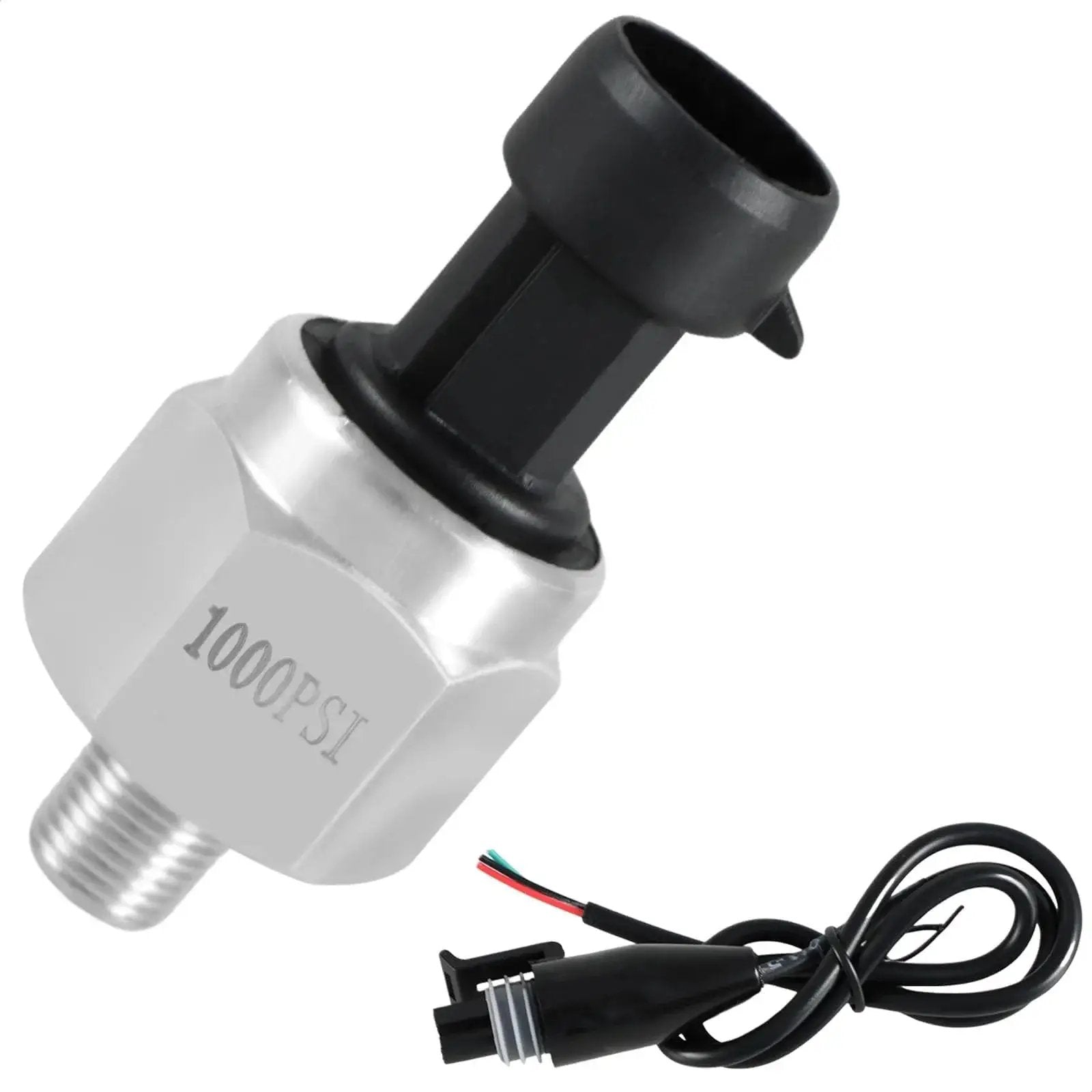 Ultra Accurate 1000 PSI Pressure Transducer Sensor With Connector Harness For Oil Water Fuel Air And 316 Stainless Steel Housing One Eighth Inch NPT Thread Go To Pick For Automotive And Industrial Systems 5 Volt DC Supply 0.5 To 4.5 Volt Output
