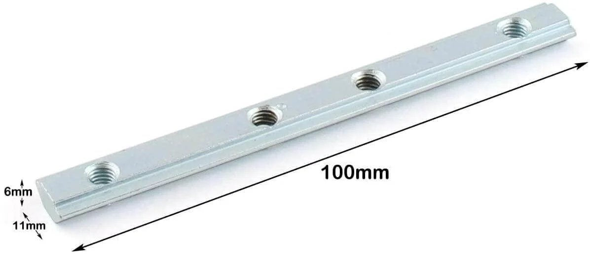 100mm Long 2020 Aluminum Profile Extension Connector Bracket Fastener M5 Screw