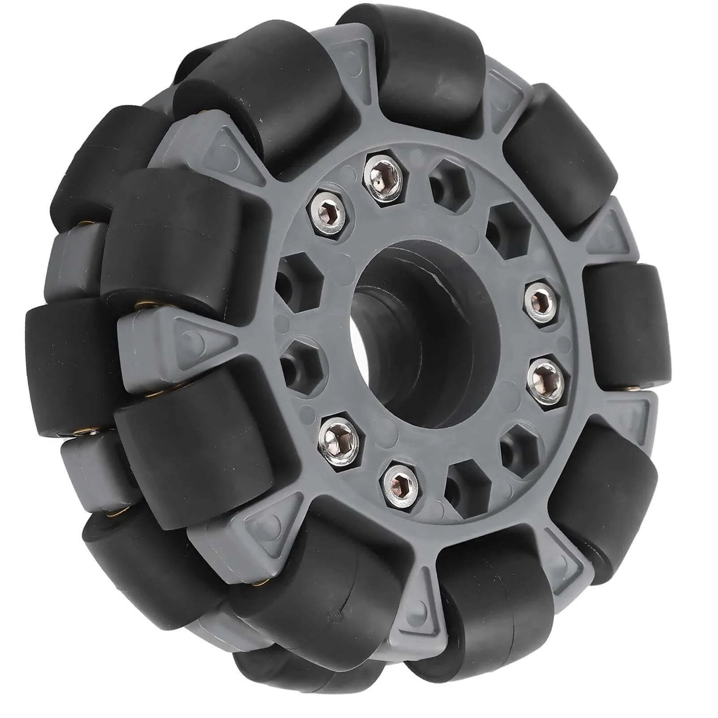 Omni Wheel for Robot 100mm 360 Degree Omnidirectional Plastic Wheel, 20KG Load Capacity with Rubber Rollers and Brass Bearings