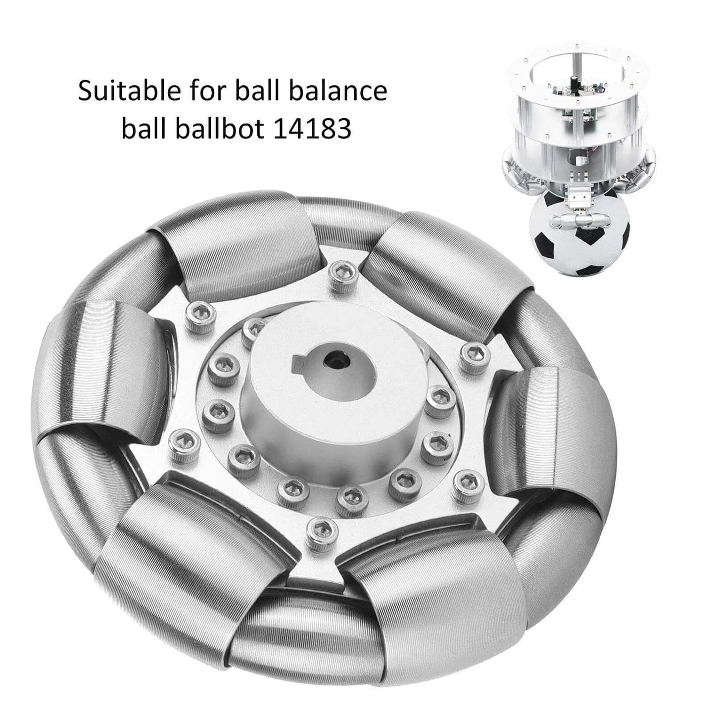 VGEBY RC omnidirectional Wheels, 100mm stainless steel rollers for Ball Balance Ballbot 14183 car model accessory