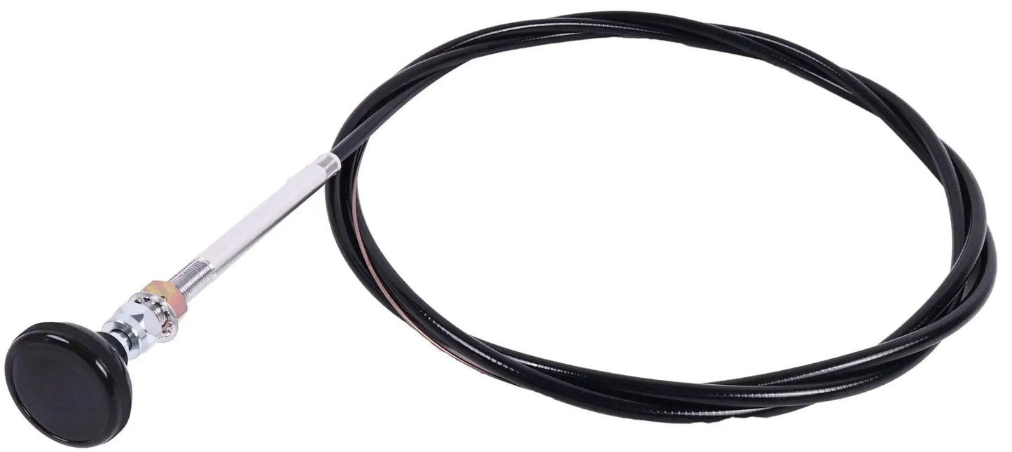 Durable 10 foot control cable for RO5B Dump Body PTO push-pull systems, shown coiled with fittings, for dump trucks and material handlers.