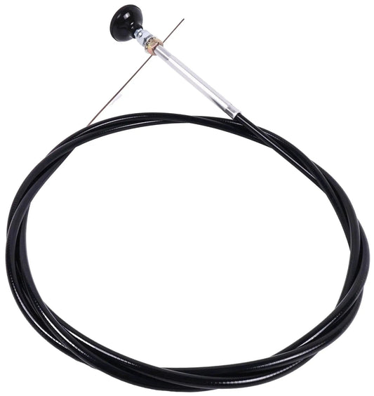 Durable 10 foot control cable designed for RO5B Dump Body PTO push-pull systems with fittings, coiled cable with knob.