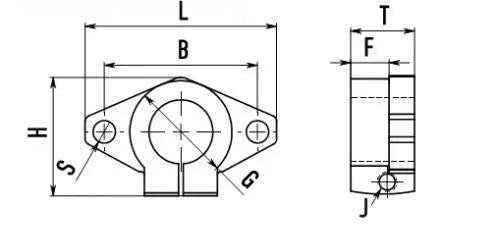 10mm CNC Flanged Shaft Support Block Supporter