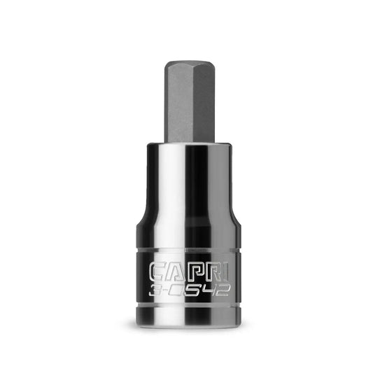 Front view of Pro Grade Heavy Duty 10 MM Hex Bit Socket for One Half Inch Drive Metric Built For Pros with Premium S2 Steel by Capri Tools